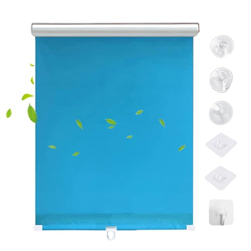 KWIBYBGS Rollos Mit Saugnäpfen Ohne Bohren, Verdunkelungsvorhänge, Wärmeisolierte Rollos, Temporäre Verdunkelungsrollos, Fenstervorhänge/Blue/50 * 125Cm(19.7 * 49.2In) von KWIBYBGS