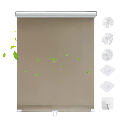KWIBYBGS Rollos Mit Saugnäpfen Ohne Bohren, Verdunkelungsvorhänge, Wärmeisolierte Rollos, Temporäre Verdunkelungsrollos, Fenstervorhänge/D/75 * 125Cm(29.5 * 49.2In) von KWIBYBGS