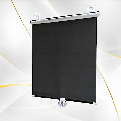 KWIBYBGS Sonnenschutzvorhang Mit Saugnäpfen, Verstellbare Verdunkelungsvorhänge, Temporäre Fensterrollos, Einziehbare Innenrollos/Black/75X125Cm(29.5 * 49.2In) von KWIBYBGS