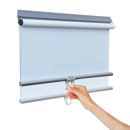 KWIBYBGS Temporäre Verdunkelungsjalousien, 100% Thermische Rollos, Fensterabdeckvorhänohne Bohren, Einziehbare Rollos/White/70 * 200Cm(27.5 * 78.7In) von KWIBYBGS