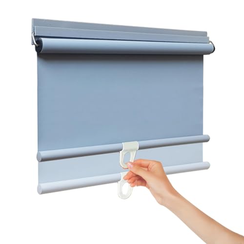 KWIBYBGS Temporäre Verdunkelungsrollos, Thermische Rollos, Fensterabdeckvorhänohne Bohren, Raumverdunkelungsrollos, Einziehbare Rollos/Gray/145 * 200Cm(57.1 * 78.7In) von KWIBYBGS