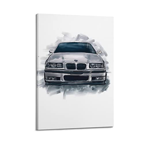 KWID Auto-Poster BMW E36 M3 Sportauto-Poster, dekoratives Gemälde, Leinwand, Wandposter und Kunstbild, modernes Familien-Schlafzimmer, Dekoration, Poster, 30 x 45 cm von KWID