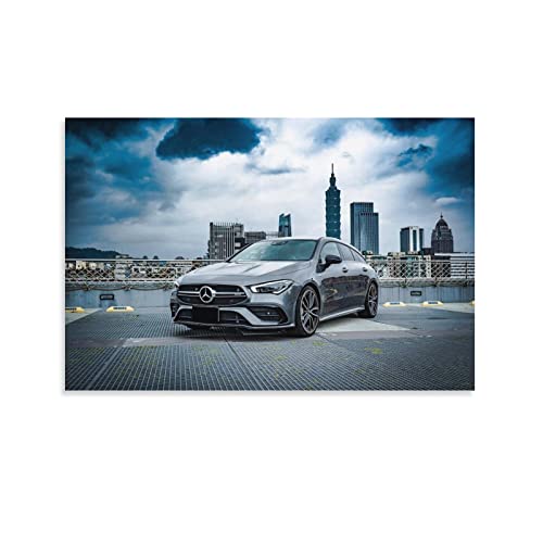 KWID Auto-Poster für Mercedes-Benz CLA-Sportwagen-Poster, dekoratives Gemälde, Leinwand, Wandposter und Kunstbild, modernes Familien-Schlafzimmer, 60 x 90 cm von KWID