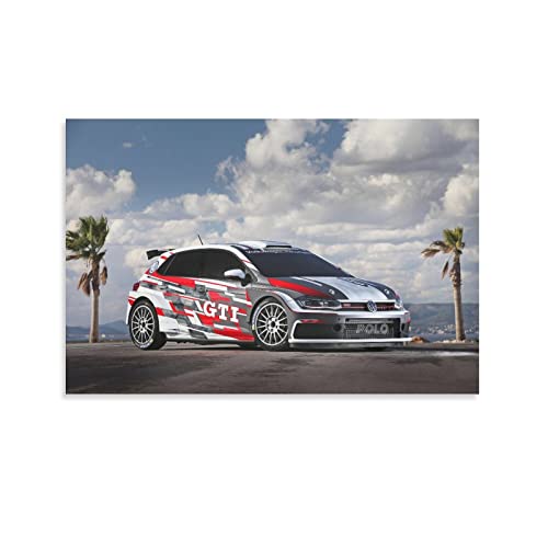 KWID Rennwagen-Poster für Polo GTI R5 Sportauto-Poster, dekoratives Gemälde, Leinwand, Wandposter und Kunstbild, modernes Familien-Schlafzimmer, Dekoration, Poster, 60 x 90 cm von KWID