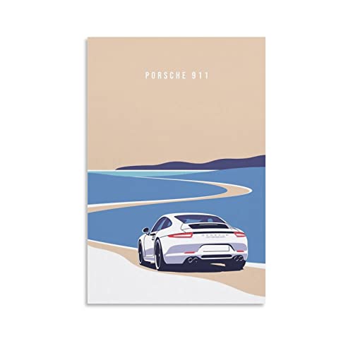 KWID Sportwagen-Poster für Porsche 911 Supercar-Poster, dekoratives Gemälde, Leinwand, Wandposter und Kunstbild, modernes Familien-Schlafzimmer, Dekor-Poster, 30 x 45 cm von KWID