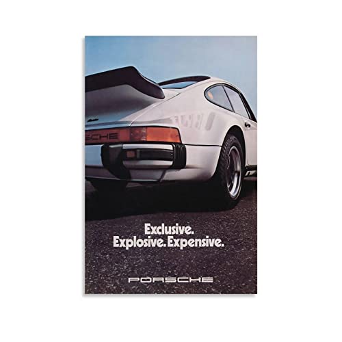 KWID Sportwagen-Poster für Porsche 911 Turbo Vintage Racing Car Poster Dekorative Malerei Leinwand Wandposter und Kunstbild Druck Modern Familie Schlafzimmer Dekor Poster 50 x 75 cm von KWID