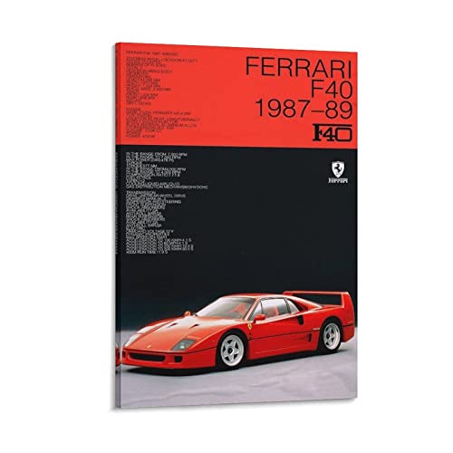 KWID Vintage-Auto für Poster Ferrari F40 Rennauto-Poster, dekoratives Gemälde, Leinwand, Wandposter und Kunstbild, moderner Familien-Schlafzimmer, Dekoration, Poster, 30 x 45 cm von KWID