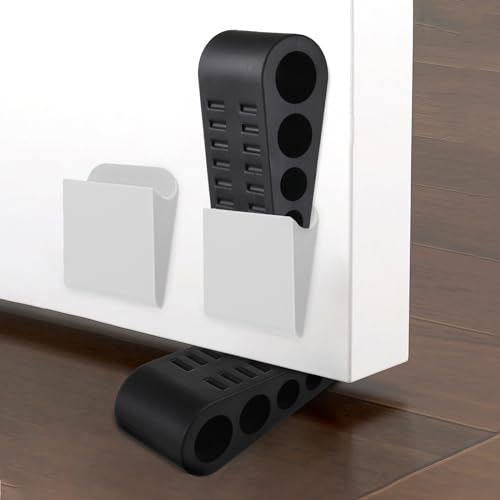 KWJEIULSOQ 2 Stück Türstopper Keil Schwarz, Gummi Rutschfester Türstopper Boden für Alle Oberflächen, Schwer Schutz für Balkontür, Arbeitszimmer, Kinderzimmer von KWJEIULSOQ