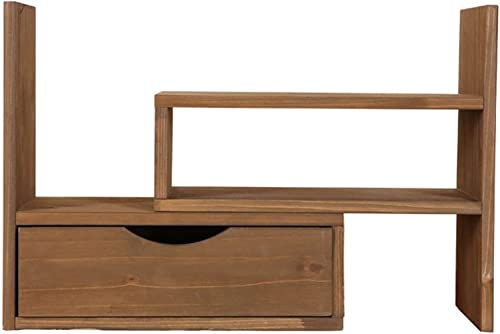 KWMAEEUID Desktop-Bücherregal Desktop erweiterbares Mini-Bücherregal Student-Schubladentyp Mini-Bücherregal Büro-Desktop-Schreibtischregal-Organizer von KWMAEEUID