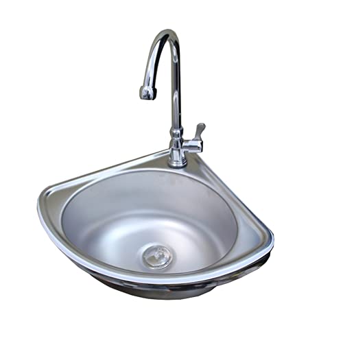 KWMAEEUID Edelstahlspüle, dreieckiges Becken, kleines Spülbecken, dreieckige Form, hochglanzpoliert, einteiliges Formteil/Silvera/37 * 33 cm KWMAEEUID Edelstahlspüle, dreieckiges Becken, kleines Spülbecken, dreieckige Form, hochglanzpoliert, einteiliges Formteil/Silvera/37 * 33 cm von KWMAEEUID