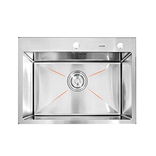 KWMAEEUID Edelstahlspüle Küche Manuelle Einzelspüle Gemüsespüle Zeichnungsprozess Gold R-Winkel-Design Große Kapazität Von Hand gefertigt/Silber/78 * 43 cm KWMAEEUID Edelstahlspüle Küche Manuelle Einzelspüle Gemüsespüle Zeichnungsprozess Gold R-Winkel-Design Große Kapazität Von Hand gefertigt/Silber/78 * 43 cm von KWMAEEUID