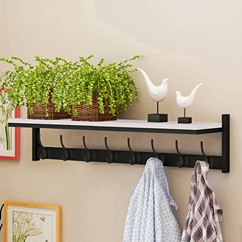 KWMAEEUID Garderobenhaken mit Ablage, wandmontiertes Eingangsregal aus Holz mit Vintage-Metallhaken, Bauernhaus-Garderobe und oberem Regal zur Aufbewahrung, perfekt für Ihr Eingangsbereich von KWMAEEUID
