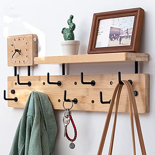 KWMAEEUID Garderobenständer zur Wandmontage, Bambus-Haken, Haken, schwebendes Wandregal für Ihren Eingangsbereich, Küche, Badezimmer und mehr KWMAEEUID Garderobenständer zur Wandmontage, Bambus-Haken, Haken, schwebendes Wandregal für Ihren Eingangsbereich, Küche, Badezimmer und mehr von KWMAEEUID