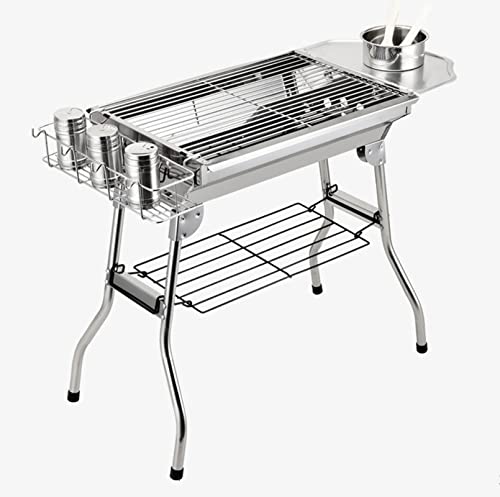KWMAEEUID Großer Grill, Edelstahl-Grill mit Ständer, Zwei klappbare Regale und tragbare Outdoor-Holzkohle, geeignet für 1–3 Personen, 57 x 48 x 33 cm KWMAEEUID Großer Grill, Edelstahl-Grill mit Ständer, Zwei klappbare Regale und tragbare Outdoor-Holzkohle, geeignet für 1–3 Personen, 57 x 48 x 33 cm von KWMAEEUID