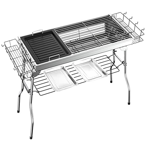 KWMAEEUID Großer Grill, Edelstahl-Holzkohlegrill-Smoker mit Ständer, tragbarer Grill zum Kochen im Freien, Camping, Picknick, Outdoor-Party mit Backblech, geeignet für 5–10 Personen KWMAEEUID Großer Grill, Edelstahl-Holzkohlegrill-Smoker mit Ständer, tragbarer Grill zum Kochen im Freien, Camping, Picknick, Outdoor-Party mit Backblech, geeignet für 5–10 Personen von KWMAEEUID