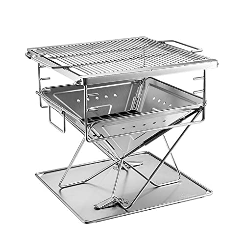 KWMAEEUID Klappbarer Verbrennungsofen aus Edelstahl, Barbecue-Grill, Outdoor-Zubehör, Brenngrill, mittelgroß, tragbar KWMAEEUID Klappbarer Verbrennungsofen aus Edelstahl, Barbecue-Grill, Outdoor-Zubehör, Brenngrill, mittelgroß, tragbar von KWMAEEUID