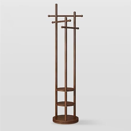 KWMAEEUID Kleiderständer, Hutablage, Holz-Bodengarderobe mit Regalen für Wohnzimmer, Schlafzimmer, Schlafsaal, multifunktionale Lagerregale, leicht zu bewegen, platzsparender kleiner Klei von KWMAEEUID