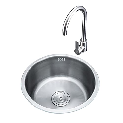 KWMAEEUID Kleine Küchenspüle, Unterbau-Einzelbecken, runde Einbauschüssel, 17 cm Durchmesser, Edelstahlspüle/a KWMAEEUID Kleine Küchenspüle, Unterbau-Einzelbecken, runde Einbauschüssel, 17 cm Durchmesser, Edelstahlspüle/a von KWMAEEUID