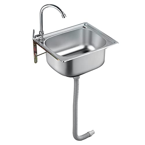 KWMAEEUID Kommerzielle Spüle, Wandmontage, Handwaschbecken, Einzelbecken, Küchenspüle, Edelstahlspüle zum Waschen/58 * 43 cm KWMAEEUID Kommerzielle Spüle, Wandmontage, Handwaschbecken, Einzelbecken, Küchenspüle, Edelstahlspüle zum Waschen/58 * 43 cm von KWMAEEUID