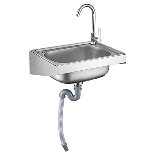 KWMAEEUID Kommerzielle Spüle, kleine Becken, Einzelbecken, Stahl-Küchenspüle, Waschbecken mit Abtropffläche für Bar, Balkon/a/klein KWMAEEUID Kommerzielle Spüle, kleine Becken, Einzelbecken, Stahl-Küchenspüle, Waschbecken mit Abtropffläche für Bar, Balkon/a/klein von KWMAEEUID