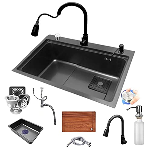 KWMAEEUID Küchenspüle mit Abtropffläche, Unterbau-Arbeitsstation, Küchenspüle, Arbeitsstation, Spüle, Aufsatzmontage, Drop-In-Küchenspüle mit Wasserhahn, Kombi-Abtropffläche, Abfallset für KWMAEEUID Küchenspüle mit Abtropffläche, Unterbau-Arbeitsstation, Küchenspüle, Arbeitsstation, Spüle, Aufsatzmontage, Drop-In-Küchenspüle mit Wasserhahn, Kombi-Abtropffläche, Abfallset für von KWMAEEUID