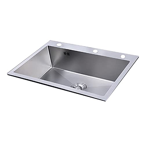 KWMAEEUID Küchenspülen Handgefertigte Spüle Einzeltankspüle Verdickte Haushaltsspüle Nano-Antihaft-Öltechnologie für Küchenbalkone/Silber/50 * 45 cm KWMAEEUID Küchenspülen Handgefertigte Spüle Einzeltankspüle Verdickte Haushaltsspüle Nano-Antihaft-Öltechnologie für Küchenbalkone/Silber/50 * 45 cm von KWMAEEUID