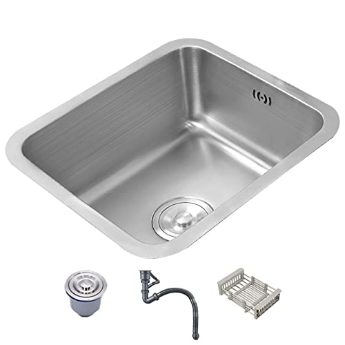 KWMAEEUID Küchenspülen - Silbernes handgefertigtes Barspülbecken aus Edelstahl mit Einer Schüssel, Badezimmerwaschbecken, Küchenspüle ohne Wasserhahn/Silber/35 * 33 * 18 cm KWMAEEUID Küchenspülen - Silbernes handgefertigtes Barspülbecken aus Edelstahl mit Einer Schüssel, Badezimmerwaschbecken, Küchenspüle ohne Wasserhahn/Silber/35 * 33 * 18 cm von KWMAEEUID