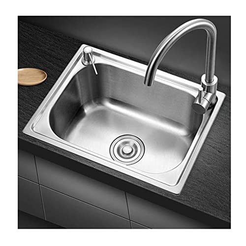 KWMAEEUID Küchenwaschbecken, Einzelwaschbecken, Kleiner R-Winkel, großes Fassungsvermögen, integrierte Platte, einteiliges Formteil/Silber/45 * 39 cm KWMAEEUID Küchenwaschbecken, Einzelwaschbecken, Kleiner R-Winkel, großes Fassungsvermögen, integrierte Platte, einteiliges Formteil/Silber/45 * 39 cm von KWMAEEUID