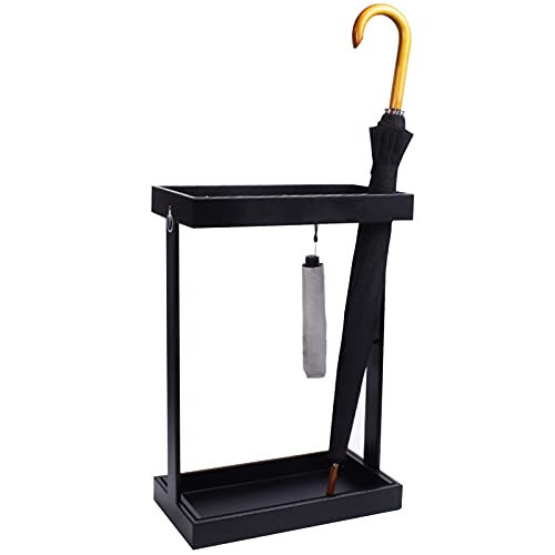 KWMAEEUID Moderner Schirmständer aus Eisen, freistehender Schirmständer mit großer Kapazität für Zuhause/Büro/Eingang/Flur, Schirmhalter mit 4 Haken von KWMAEEUID