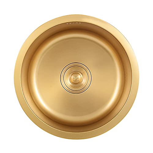 KWMAEEUID Nano-Gold-Spüle, Spüle, Bartheke, Mini, kleines rundes Spülbecken, Einzelspüle, Küchenspüle, runde Küchenspüle KWMAEEUID Nano-Gold-Spüle, Spüle, Bartheke, Mini, kleines rundes Spülbecken, Einzelspüle, Küchenspüle, runde Küchenspüle von KWMAEEUID