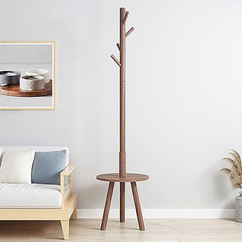 KWMAEEUID Robuster Garderobenständer aus Holz, freistehender Garderobenständer für den Eingangsbereich mit 8 Haken, runder Tisch, Garderobenständer in Baumform für Hutkleidung, Braun KWMAEEUID Robuster Garderobenständer aus Holz, freistehender Garderobenständer für den Eingangsbereich mit 8 Haken, runder Tisch, Garderobenständer in Baumform für Hutkleidung, Braun von KWMAEEUID