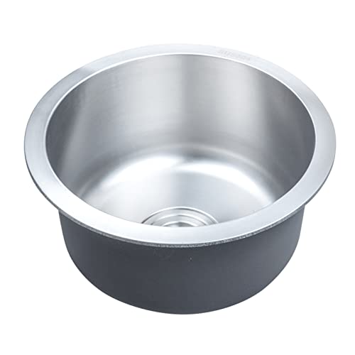 KWMAEEUID Runde Barspüle (Einbau- oder Unterbauspüle) Einzelbecken-Küchenspüle (Tiefe: 18 cm)/36 * 36 cm von KWMAEEUID
