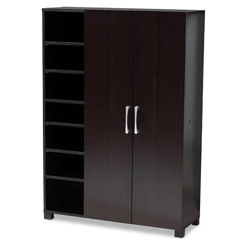 KWMAEEUID Schrank, Schuhschrank, moderner modischer Schuhschrank, 2-türiger Schuhschrank für den Eingangsbereich mit offenen Regalen, Schuhschrank für den Eingangsbereich KWMAEEUID Schrank, Schuhschrank, moderner modischer Schuhschrank, 2-türiger Schuhschrank für den Eingangsbereich mit offenen Regalen, Schuhschrank für den Eingangsbereich von KWMAEEUID