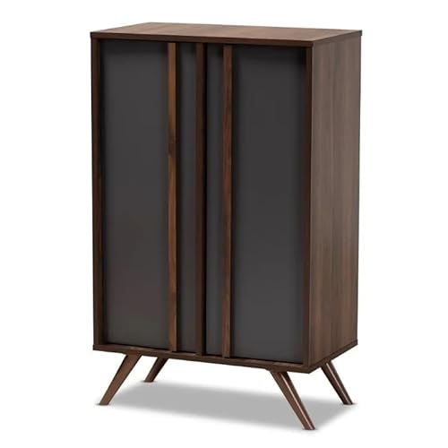 KWMAEEUID Schrank, platzsparender multifunktionaler Schuhschrank, zweifarbig, Grau und Walnussfurnier, Massivholz, zweitüriger Schuhschrank, Schuhschrank für den Eingangsbereich KWMAEEUID Schrank, platzsparender multifunktionaler Schuhschrank, zweifarbig, Grau und Walnussfurnier, Massivholz, zweitüriger Schuhschrank, Schuhschrank für den Eingangsbereich von KWMAEEUID