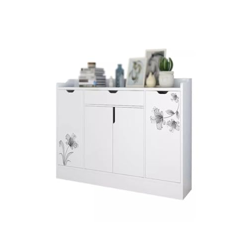 KWMAEEUID Schrank Schuhschrank Hauseingang Eingangsschrank Tür Aufbewahrungsschrank Schließfach Balkon Einfaches Schuhregal Eingangsschuhschrank (Farbe: A, Größe: L120 cm) von KWMAEEUID