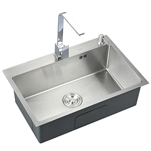 KWMAEEUID Spülbecken, Küchenspüle mit Wasserhahn, Edelstahl-Einzelbecken-Barspüle, Metall-Geschirrspüler/Gemüsebecken, Einbau- oder Unterbau-Installation/Silber-B/55 * 45 cm KWMAEEUID Spülbecken, Küchenspüle mit Wasserhahn, Edelstahl-Einzelbecken-Barspüle, Metall-Geschirrspüler/Gemüsebecken, Einbau- oder Unterbau-Installation/Silber-B/55 * 45 cm von KWMAEEUID