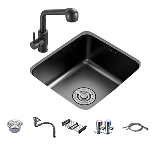 KWMAEEUID Spüle Küchenspüle Mini Black Nano Bar Single Slot Kleines Unterbauwaschbecken Eingebautes Küchenspülbecken für Heimbalkone/Schwarz/45 * 40 cm KWMAEEUID Spüle Küchenspüle Mini Black Nano Bar Single Slot Kleines Unterbauwaschbecken Eingebautes Küchenspülbecken für Heimbalkone/Schwarz/45 * 40 cm von KWMAEEUID