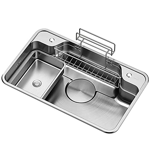 KWMAEEUID Spüle Küchenspülen mit Abflussregal Einzel U200Bbowl U200Bprep Spüle Edelstahl-Barspüle Einbau- oder Unterbauinstallation/Silber/75 * 48 cm KWMAEEUID Spüle Küchenspülen mit Abflussregal Einzel U200Bbowl U200Bprep Spüle Edelstahl-Barspüle Einbau- oder Unterbauinstallation/Silber/75 * 48 cm von KWMAEEUID