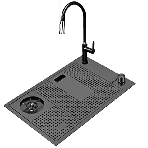 KWMAEEUID Spüle Küchenspülen mit Wasserhahn + Unterlegscheibe, quadratisches Spülbecken aus gebürstetem Edelstahl, Einbau- oder Unterbaumontage/B/60 * 38 cm KWMAEEUID Spüle Küchenspülen mit Wasserhahn + Unterlegscheibe, quadratisches Spülbecken aus gebürstetem Edelstahl, Einbau- oder Unterbaumontage/B/60 * 38 cm von KWMAEEUID