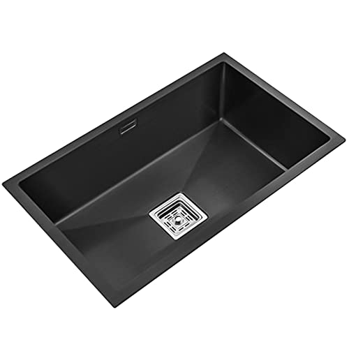 KWMAEEUID Spüle Schwarze Küchenspülen Edelstahl gebürstetes Barspülbecken Quadratische Einzelbecken-Vorbereitungsspüle Einbau- oder Unterbauinstallation/Schwarz/60 * 30 cm KWMAEEUID Spüle Schwarze Küchenspülen Edelstahl gebürstetes Barspülbecken Quadratische Einzelbecken-Vorbereitungsspüle Einbau- oder Unterbauinstallation/Schwarz/60 * 30 cm von KWMAEEUID