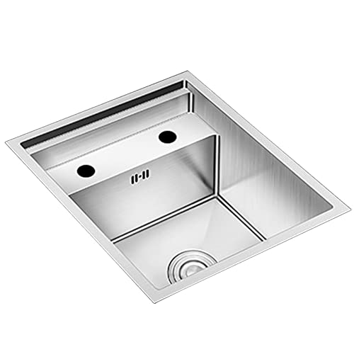 KWMAEEUID Spüle Silber Küchenspülen Edelstahl Verdeckte Spüle Nano Einzelbecken-Barspüle Drop-in- oder Unterbauinstallation/Silber/39 * 43 cm KWMAEEUID Spüle Silber Küchenspülen Edelstahl Verdeckte Spüle Nano Einzelbecken-Barspüle Drop-in- oder Unterbauinstallation/Silber/39 * 43 cm von KWMAEEUID