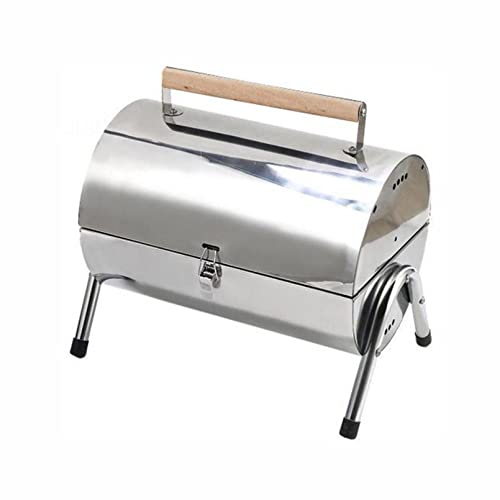 KWMAEEUID Tragbarer Camping-Holzkohlegrill aus Edelstahl in kompakter Größe, Tischgrill und seitliche Feuerstelle für Garten, Camping, Picknick, Party, Reisen KWMAEEUID Tragbarer Camping-Holzkohlegrill aus Edelstahl in kompakter Größe, Tischgrill und seitliche Feuerstelle für Garten, Camping, Picknick, Party, Reisen von KWMAEEUID