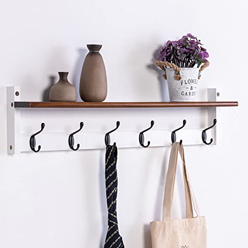 KWMAEEUID Wandgarderobe mit Ablage aus Kiefernholz, Schlüsselhalter mit Haken aus Pfostenhalter für Eingangsbereich, Küche, Bad, Wohnzimmer KWMAEEUID Wandgarderobe mit Ablage aus Kiefernholz, Schlüsselhalter mit Haken aus Pfostenhalter für Eingangsbereich, Küche, Bad, Wohnzimmer von KWMAEEUID