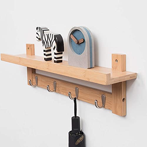 KWMAEEUID Wandmontiertes Garderobenregal für den Eingangsbereich, Kleiderhakenregal aus Holz mit Haken für Flur, Wohnzimmer, Schlafzimmer KWMAEEUID Wandmontiertes Garderobenregal für den Eingangsbereich, Kleiderhakenregal aus Holz mit Haken für Flur, Wohnzimmer, Schlafzimmer von KWMAEEUID