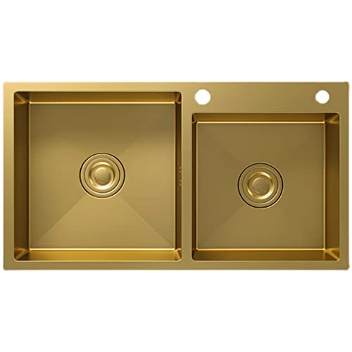 KWMAEEUID Waschbecken Goldenes Waschbecken Edelstahl Nano Doppeltank Einzelwaschbecken Eingebautes Küchenspülbecken für Heimküchenbalkone/72 * 40 cm KWMAEEUID Waschbecken Goldenes Waschbecken Edelstahl Nano Doppeltank Einzelwaschbecken Eingebautes Küchenspülbecken für Heimküchenbalkone/72 * 40 cm von KWMAEEUID