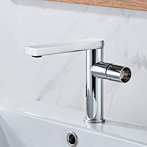KWMAEEUID Wasserhähne, Wasserhahn, Badezimmer-Waschtischarmatur, goldfarbener Griff, Waschbecken-Mischbatterie/Chrom KWMAEEUID Wasserhähne, Wasserhahn, Badezimmer-Waschtischarmatur, goldfarbener Griff, Waschbecken-Mischbatterie/Chrom von KWMAEEUID