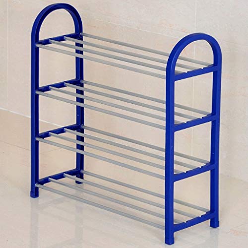 KWMAEEUID n/a 4-stufiges stehendes Schuhregal, Kunststoff-Aluminium-Metall-Schuhregal-Organizer für Heimschuhe, Aufbewahrungsregal, 4 Ebenen (Farbe: Weiß-Stil) von KWMAEEUID