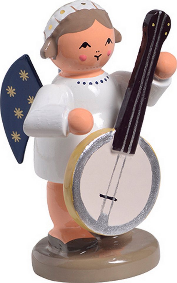 KWO Kunstgewerbe-Werkstätten Olbernhau GmbH Dekofigur KWO - Engel mit Banjo, Holzkunst, 5cm von KWO Kunstgewerbe-Werkstätten Olbernhau GmbH