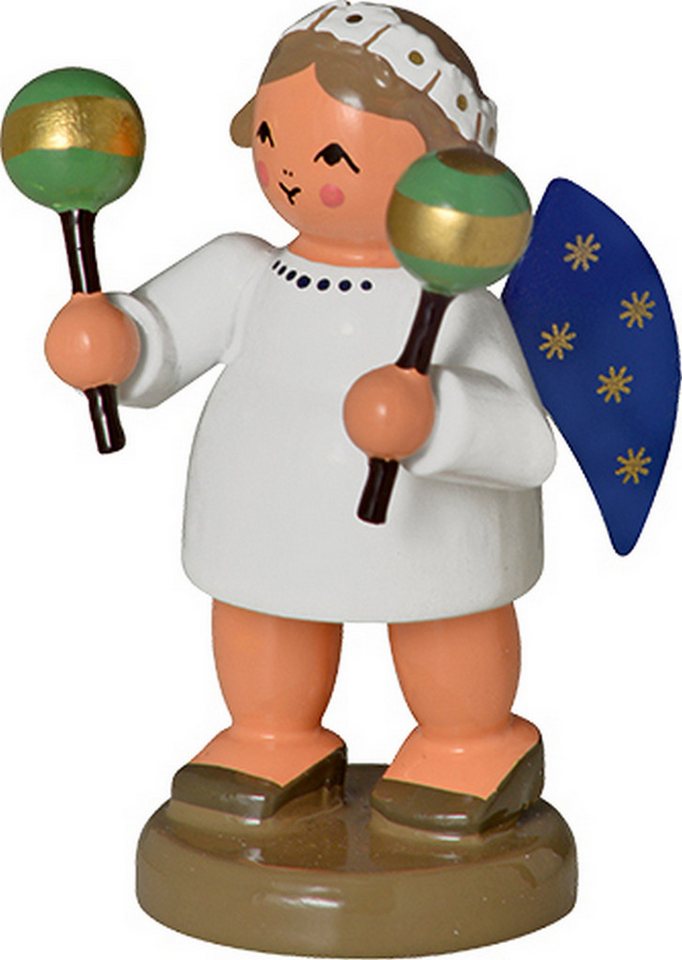 KWO Kunstgewerbe-Werkstätten Olbernhau GmbH Dekofigur KWO - Engel mit Maracas, Holzkunst, 5cm von KWO Kunstgewerbe-Werkstätten Olbernhau GmbH