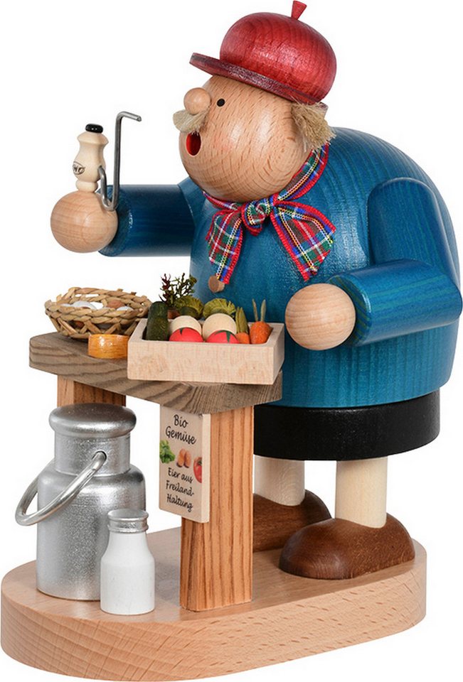 KWO Kunstgewerbe-Werkstätten Olbernhau GmbH Dekofigur KWO - Räuchermann Bio-Bauer, Holzkunst, 20cm von KWO Kunstgewerbe-Werkstätten Olbernhau GmbH